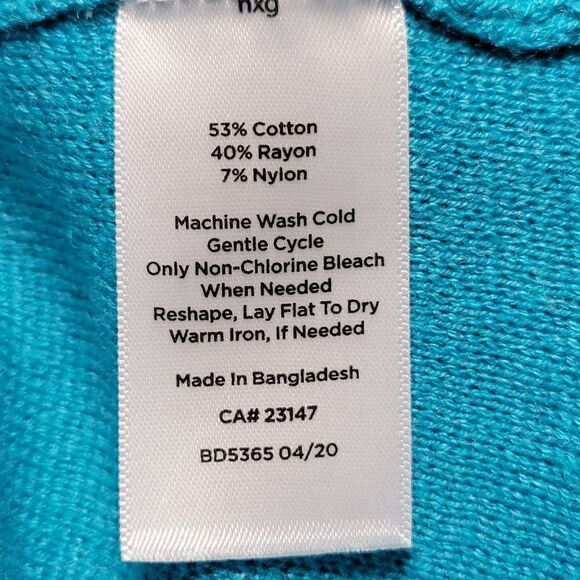NWOT Talbots Teal Cowl Neck Sweater Sz MP - Picture 6 of 7